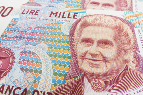 mille lire maria montessori